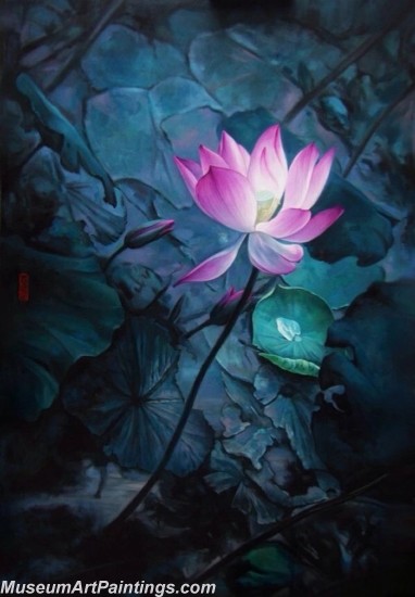 Hand Painted Flower Paintings Lotus 061