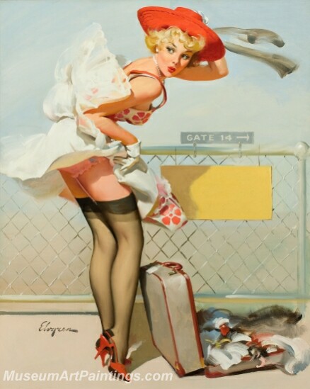 Handmade Beautiful Modern Sexy Pin Up Girls Paintings M529