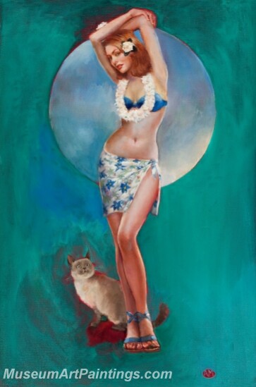 Handmade Beautiful Modern Sexy Pin Up Girls Paintings M748