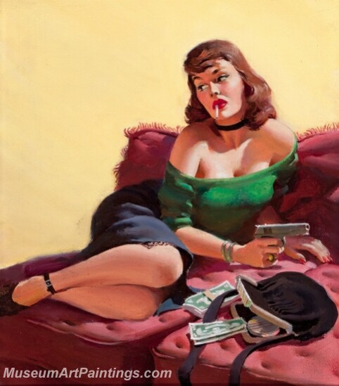 Handmade Beautiful Modern Sexy Pin Up Girls Paintings M771