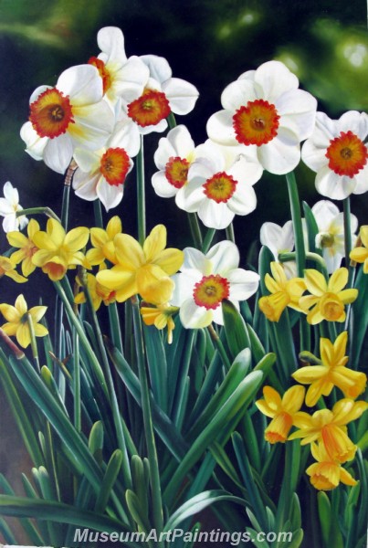 Handmade Flower Oil Painting Daffodils