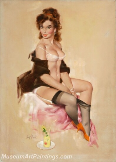 Handmade Modern Paintings of Women Pinup Girl Oil Paintings M34