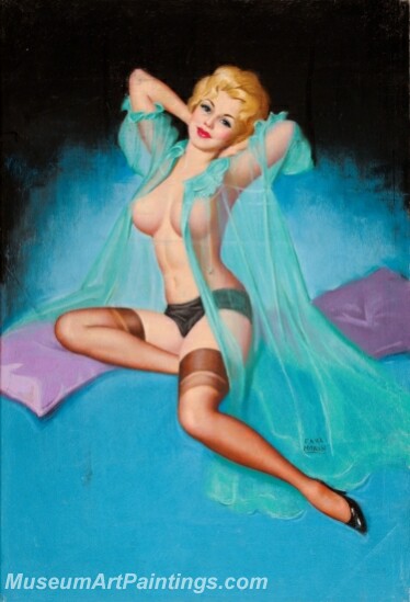 Handmade Modern Paintings of Women Pinup Girl Oil Paintings M65