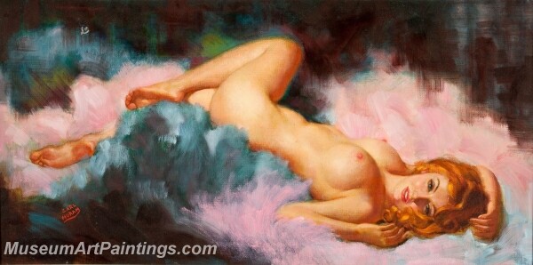 Handmade Modern Paintings of Women Sexy Pinup Girl Oil Paintings M113