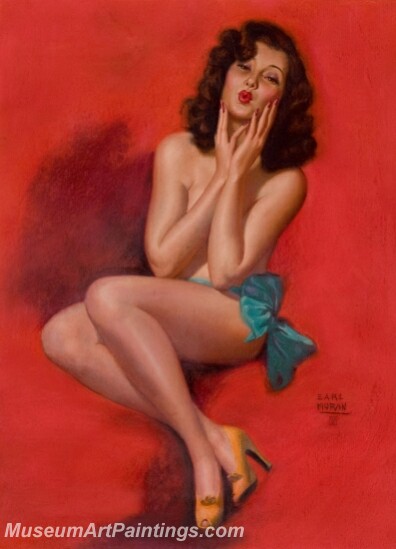 Handmade Modern Paintings of Women Sexy Pinup Girl Oil Paintings M121