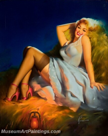 Handmade Modern Paintings of Women Sexy Pinup Girl Oil Paintings M169