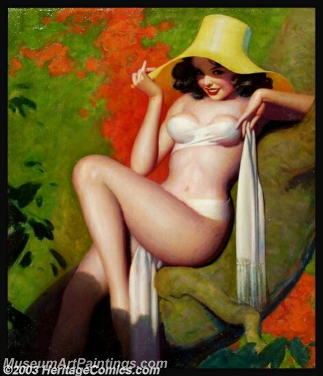 Handmade Modern Paintings of Women Sexy Pinup Girl Oil Paintings M212