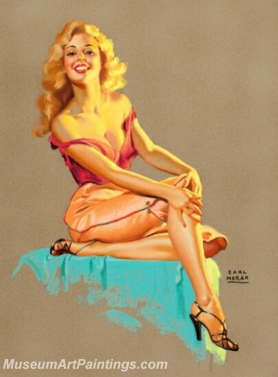 Pin Up Girl Vintage Pinup Girl Blond At Poster Print (36 x 54)