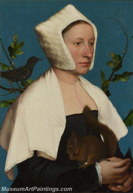 Hans Holbein the Younger A Lady with a Squirrel and a Starling Anne Lovell Painting