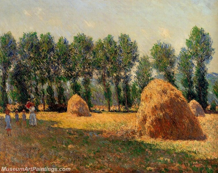 Haystacks at Giverny Painting