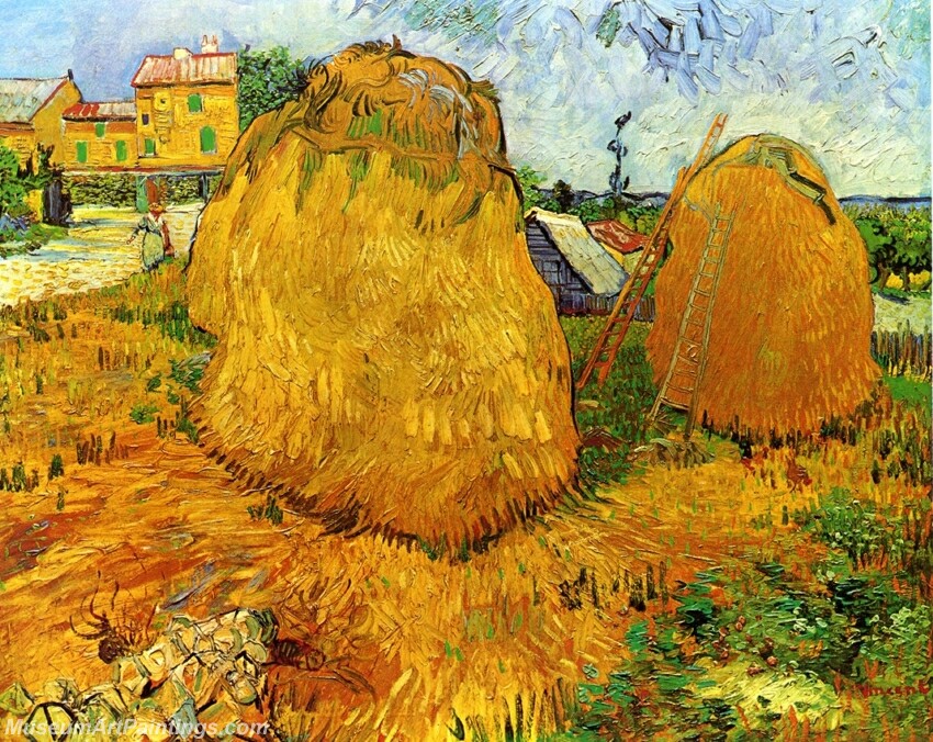 Haystacks in Provence Painting