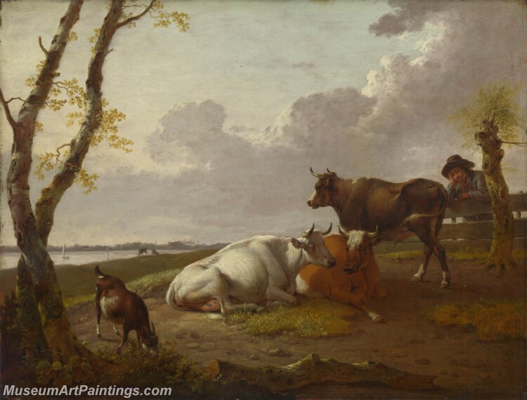 Heinrich Wilhelm Schweickhardt Cattle Painting