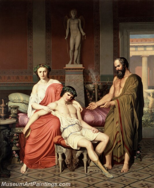 Hernandez Amores German Socrates reprendiendo a Alcibiades en casa Painting