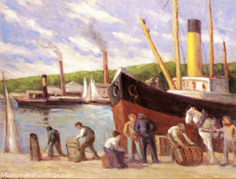 Honfleur Tugboats at the Dock Painting