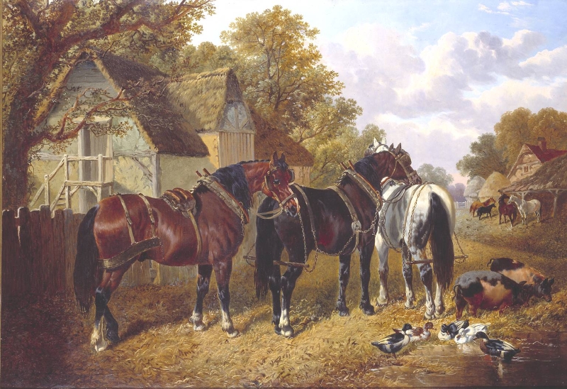 Horse Painting Farmyard Scene