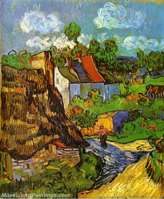 Houses in Auvers Painting