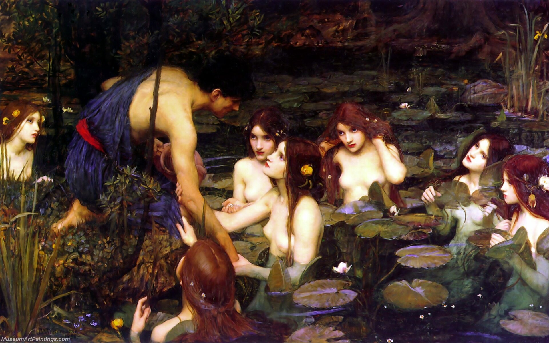 Hylas and the Nymphs Painting