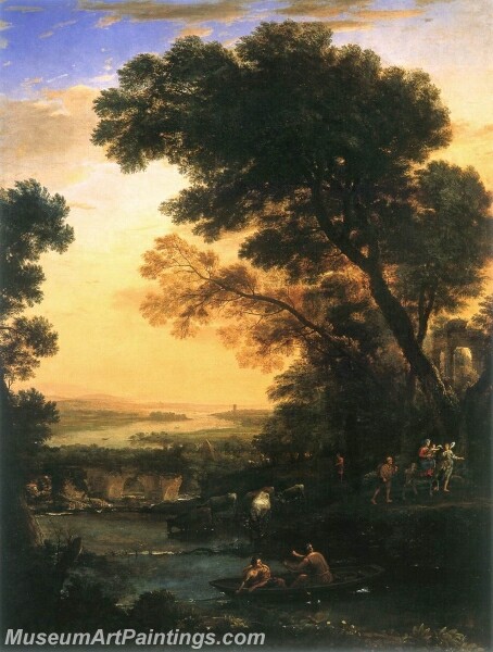 Ideal Landscape with the Flight into Egypt Painting