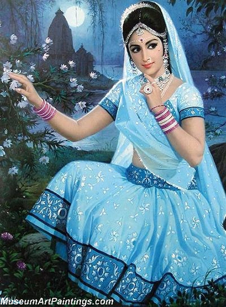 Indian Art Paintings A Beautiful North Indian Village Girl