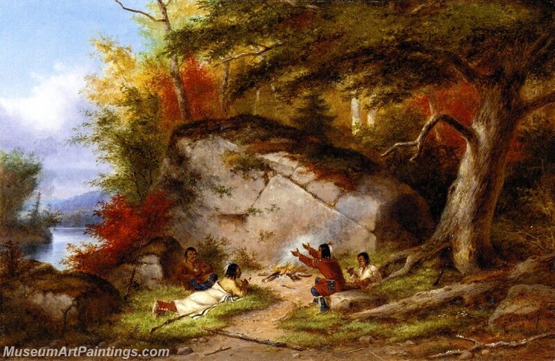 Indian Campfire at Big Rock Painting