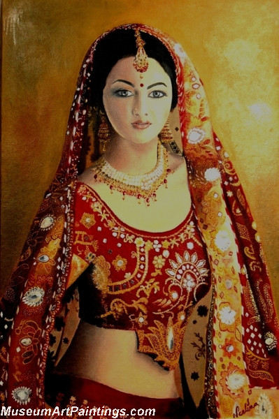 Indian Girl Paintings An Indian Bride