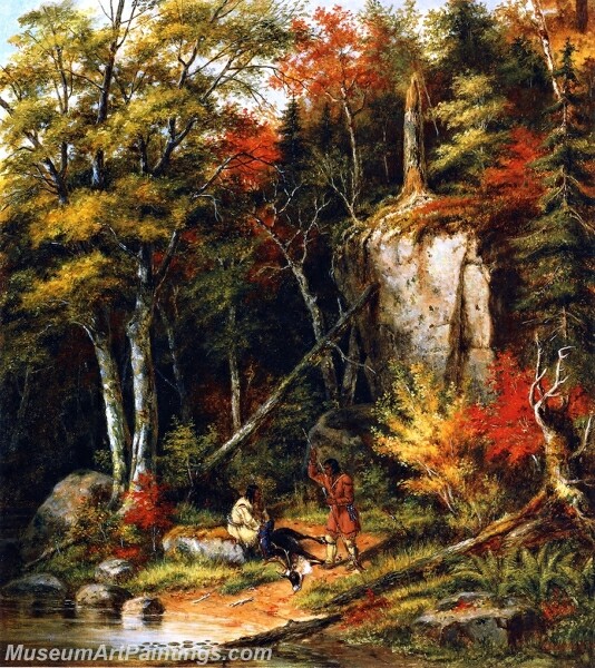 Indian Hunters on the St Maurice River Painting