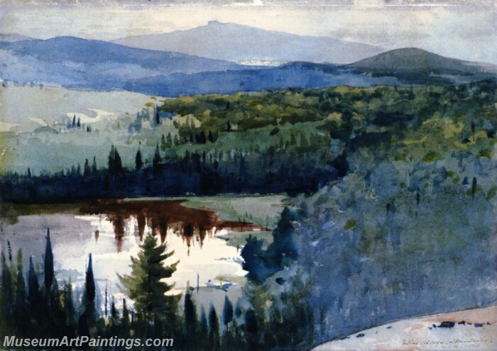 Indian Village Adirondacks Painting