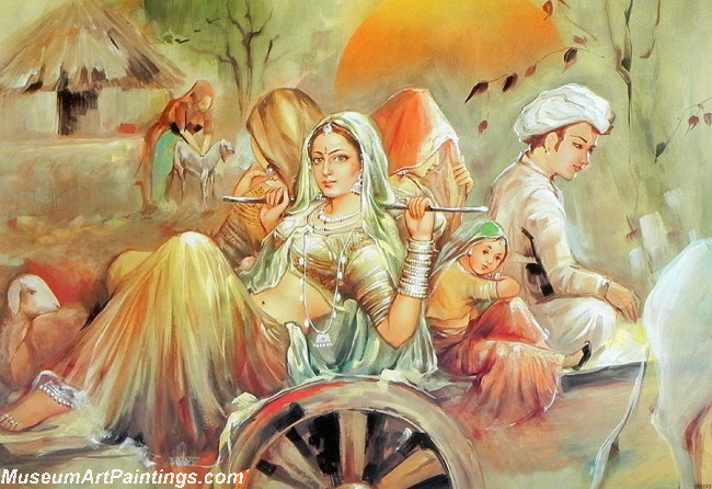 Indian Village Paintings Rural Women