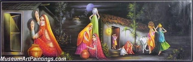 Indian Village Paintings Village Scene