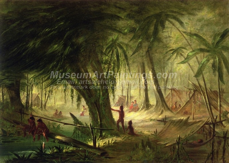 Indians Paintings Indian Encampment