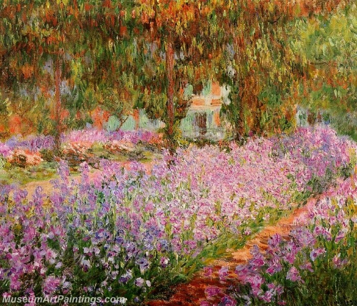 Irises in Monet's Garden Painting