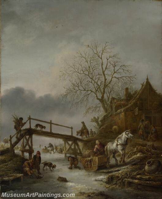 Isack van Ostade A Winter Scene Painting