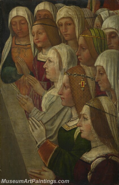 Italian Milanese Female Members of a Confraternity Painting