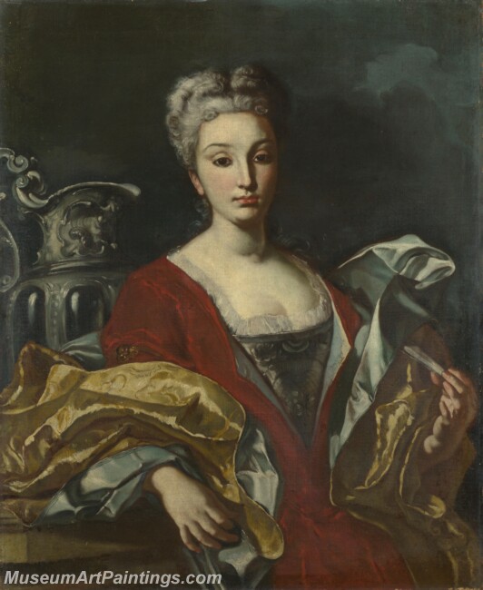 Italian Neapolitan Portrait of a Lady Painting