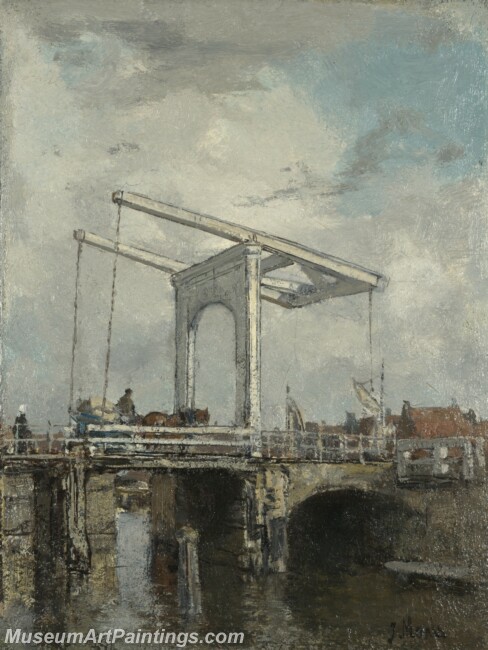 Jacob Maris A Drawbridge in a Dutch Town Painting