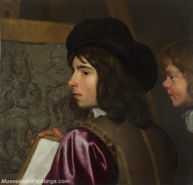 Jacob van Oost Elder Two Boys before an Easel Painting