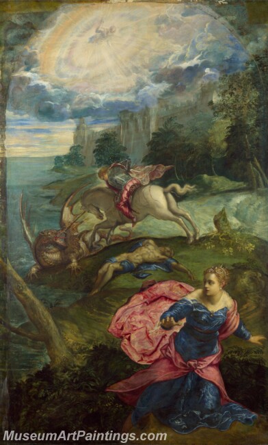 Jacopo Tintoretto Saint George and Dragon Painting