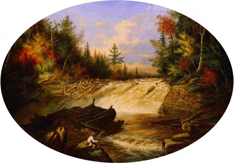 Jam of Sawlogs Shawinigan Falls Painting