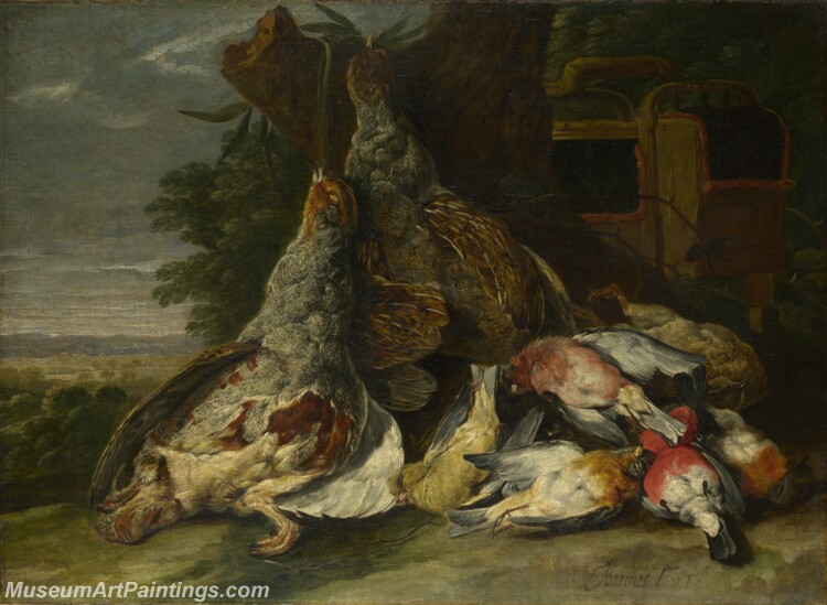 Jan Fyt Dead Birds in a Landscape Painting