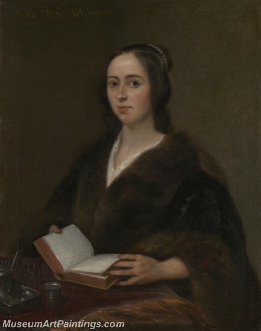 Jan Lievens Portrait of Anna Maria van Schurman Painting