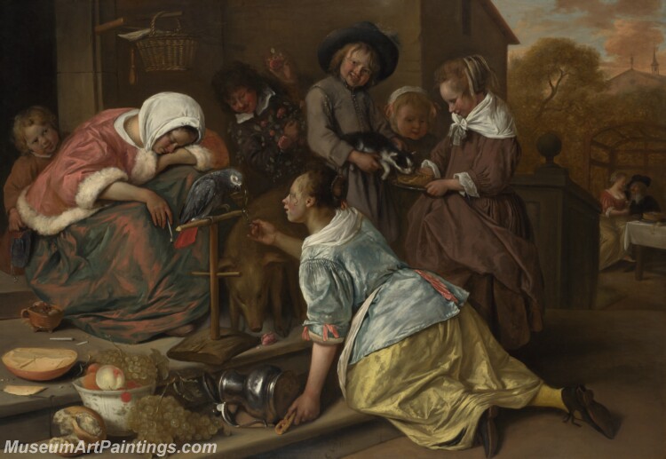 Jan Steen The Effects of Intemperance Painting