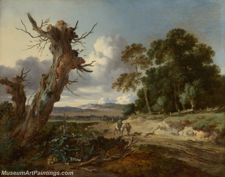 Jan Wijnants A Landscape with Two Dead Trees Painting