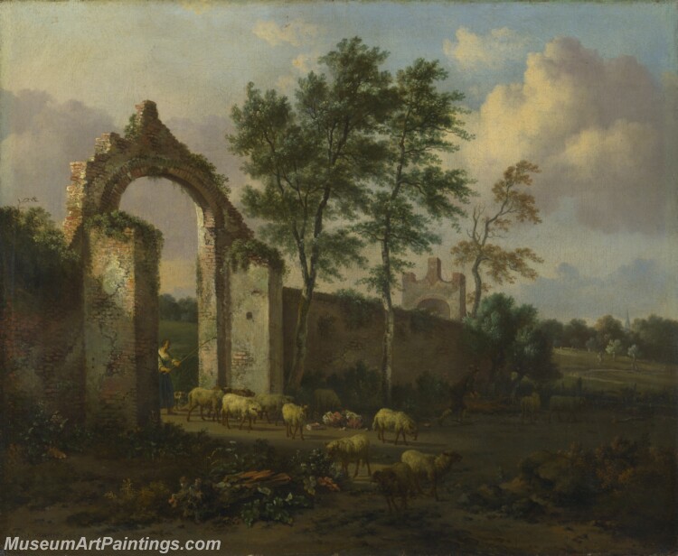 Jan Wijnants A Landscape with a Ruined Archway Painting