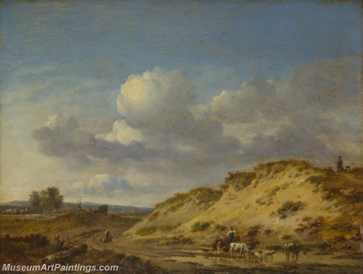 Jan Wijnants Peasants driving Cattle and Sheep Painting