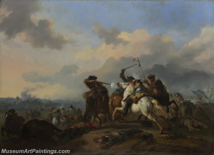 Jan van Huchtenburgh A Battle Painting