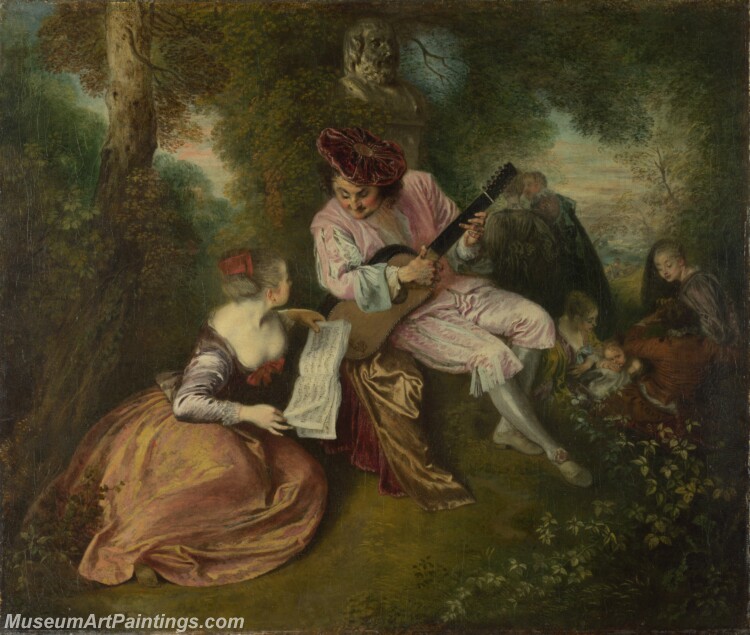 Jean Antoine Watteau The Scale of Love Painting