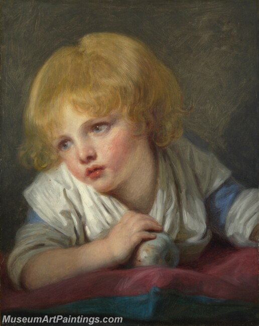 Jean Baptiste Greuze A Child with an Apple Painting