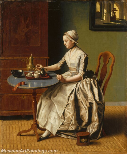 Jean Etienne Liotard A Lady pouring Chocolate La Chocolatière Painting