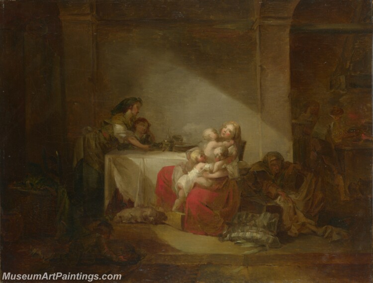 Jean Honore Fragonard Interior Scene Painting