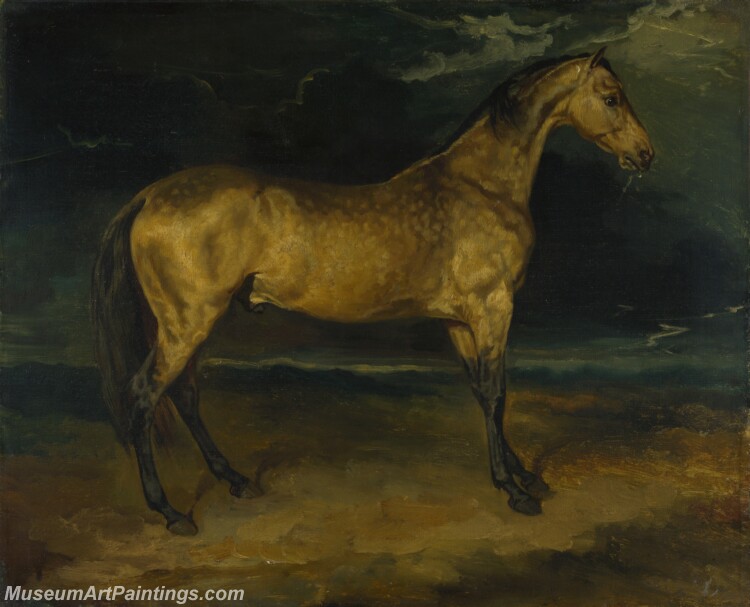 Jean Louis Andre Theodore Gericault A Horse frightened by Lightning Painting